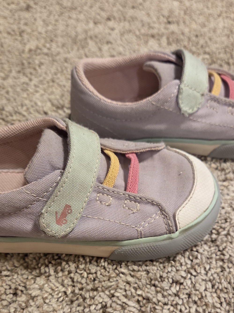 See Kai Run Lilac Sneakers with Pink, Yellow & Light Blue Accents - Picture 3 of 7